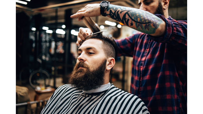 Man at hair salon