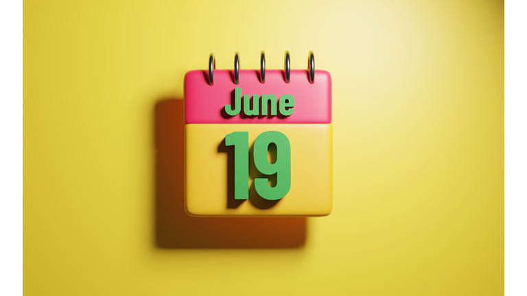 Juneteenth June 19 , 3d render