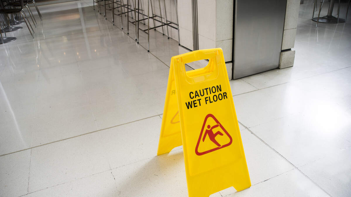 Public liability. Off White Caution wet Floor Shirt.