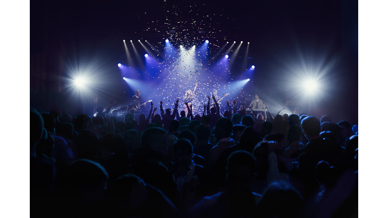 Crowd of people at music concert