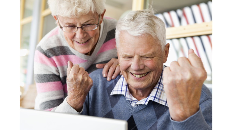 Elderly couple succeeding