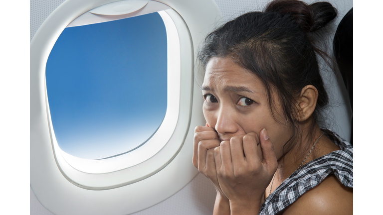 terrified passenger on a plane