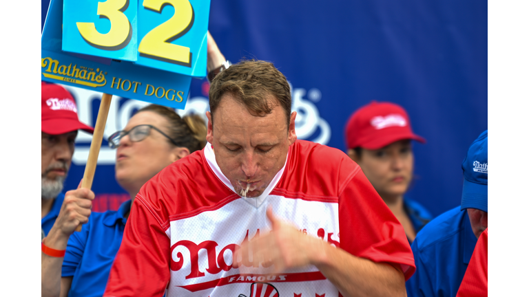 Professional Eaters Compete In Nathan's Annual Hot Dog Eating Contest