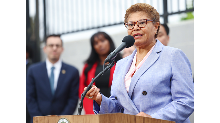 Health And Human Services Secretary Xavier Becerra Meets With L.A. Mayor Karen Bass