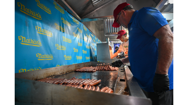 Professional Eaters Compete In Nathan's Annual Hot Dog Eating Contest