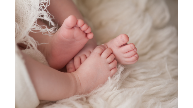 Feet of Twin Baby Girls