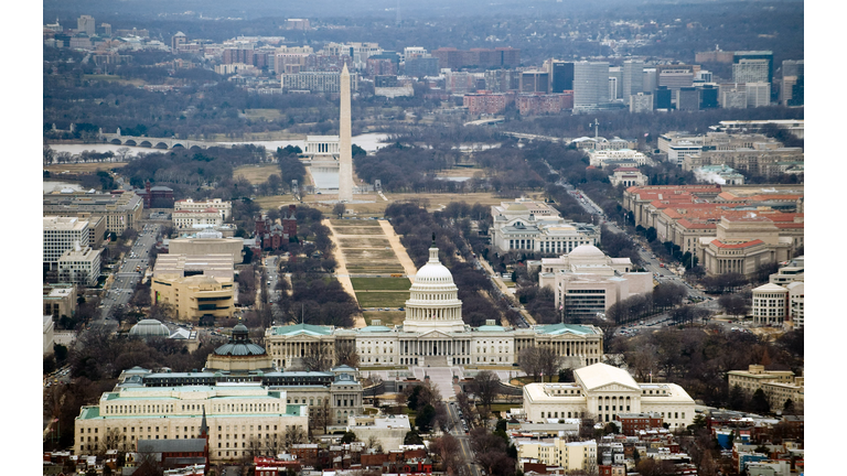 The skyline of Washington, DC, including