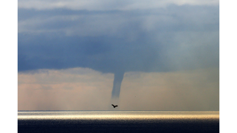 TOPSHOT-FRANCE-WEATHER-WATERSPOUT