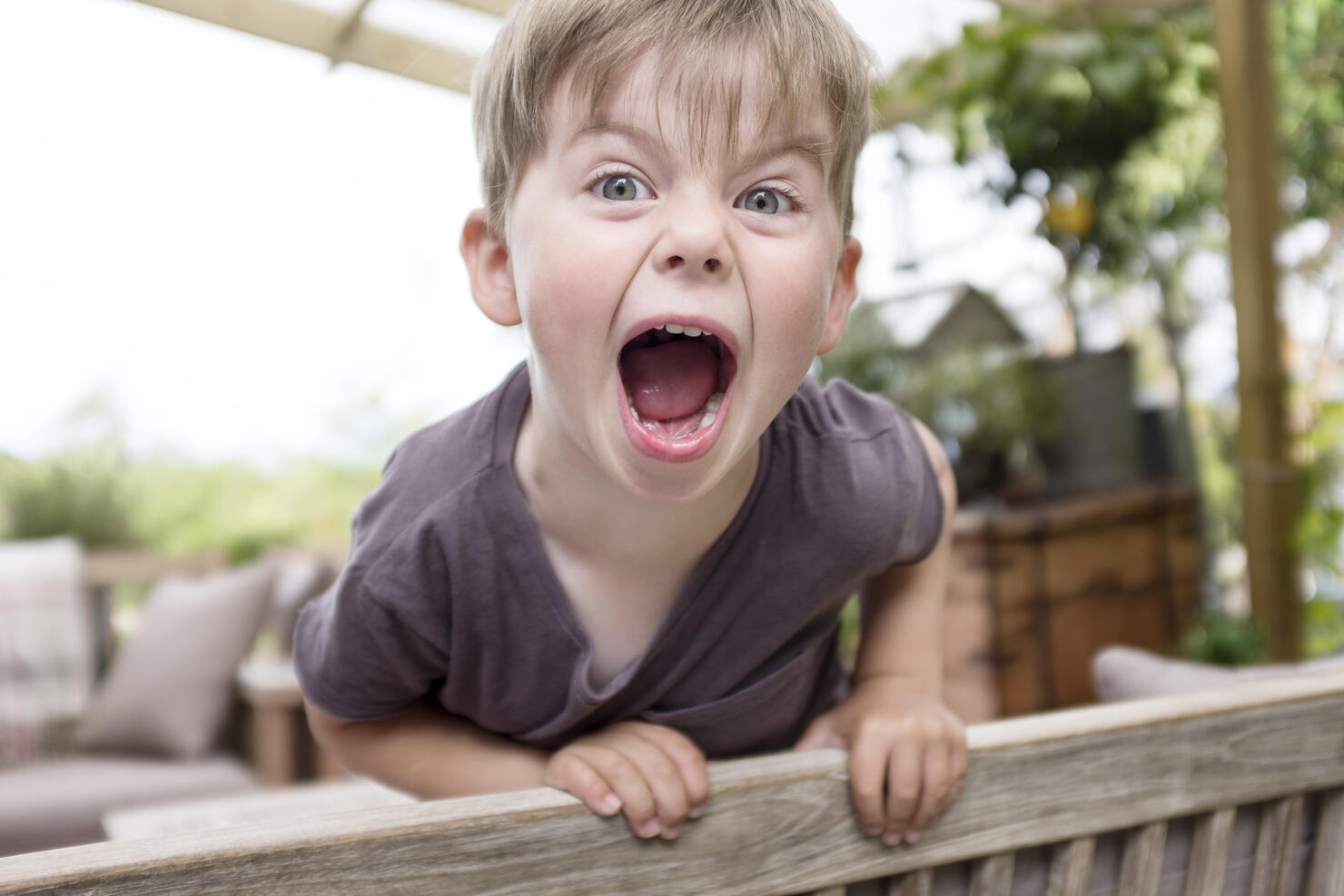 Boy making a face