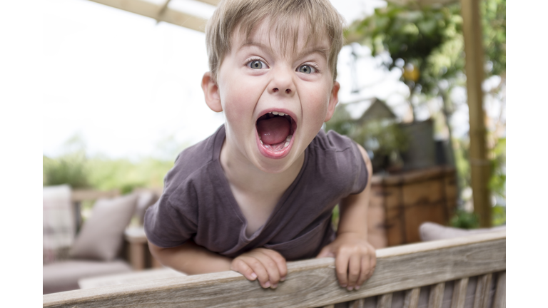 Boy making a face