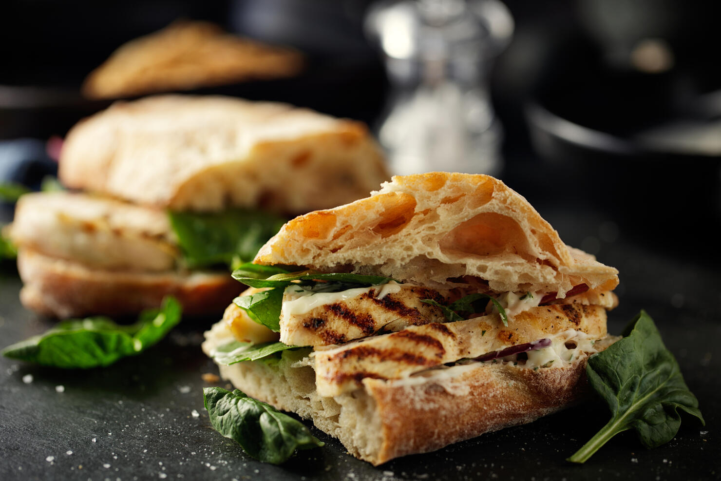 Grilled chicken ciabetta  sandwich