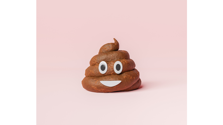 Fake poop pile with emoji face