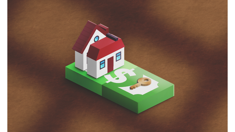 money and  house.Conceptual real state