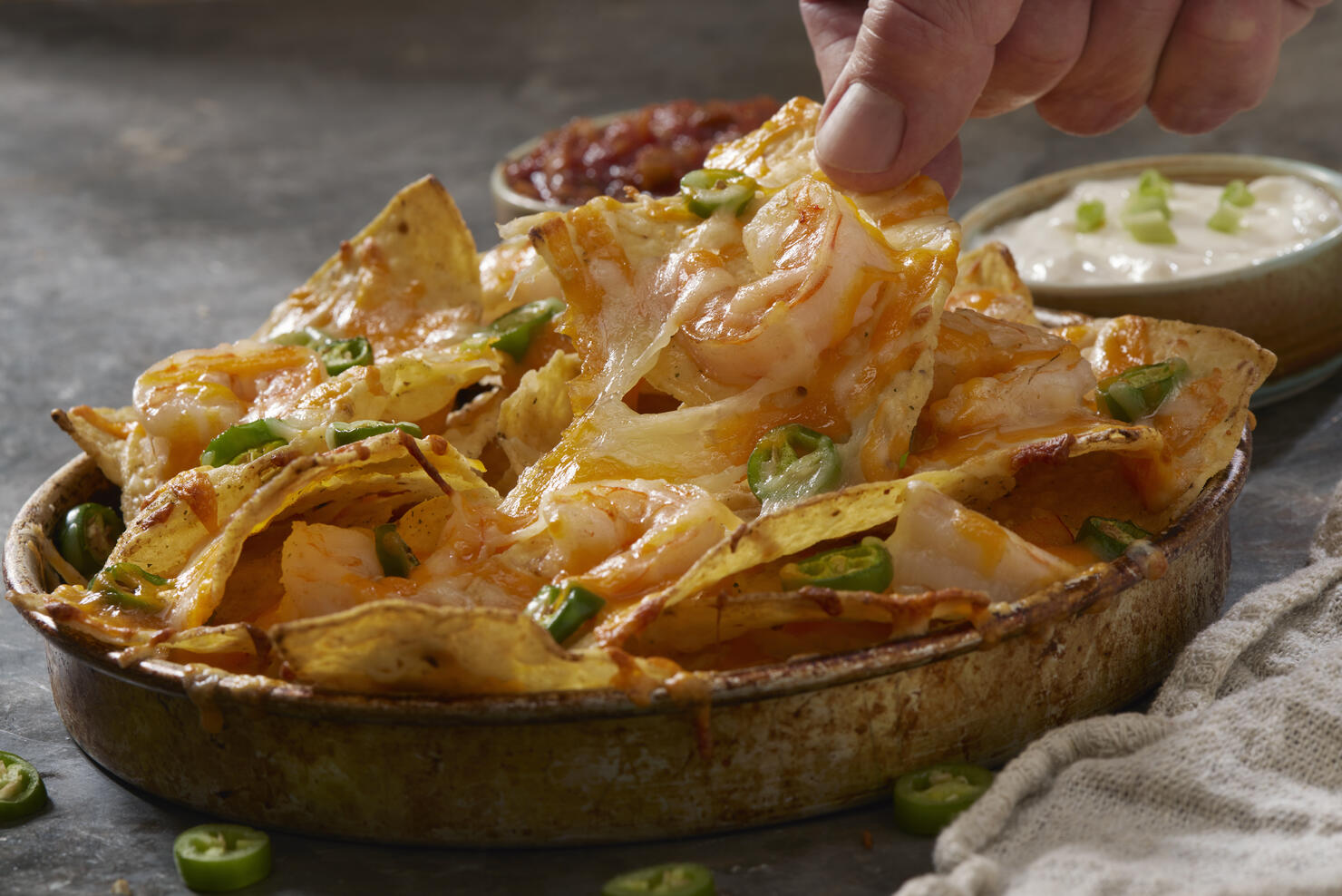 Shrimp Nachos with Jalapenos