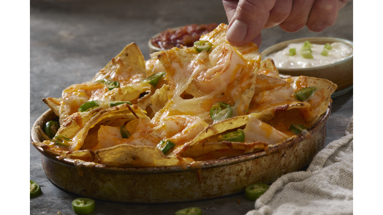 Shrimp Nachos with Jalapenos