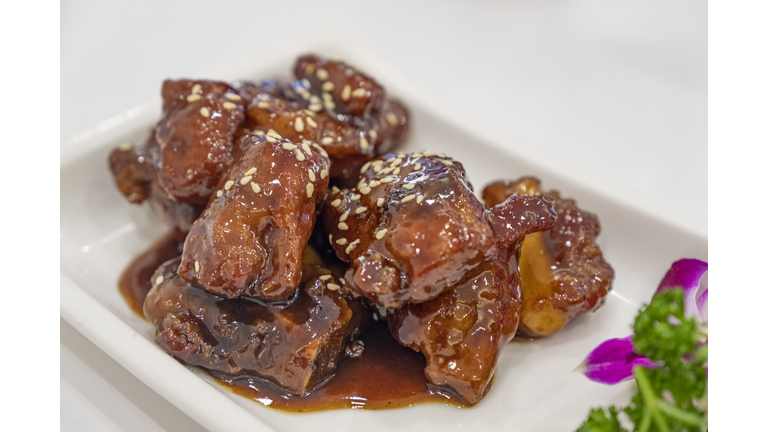Luxury Chinese Cuisine, Food, Steamed Pork Ribs with Pickled Plums