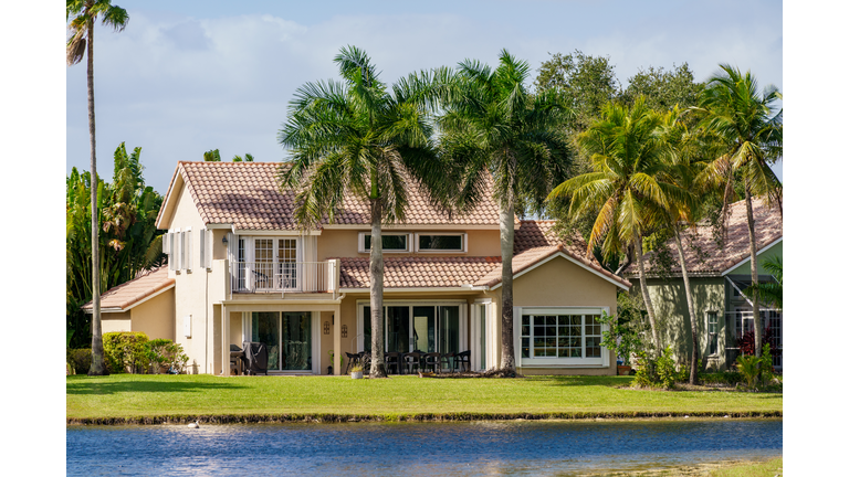 Photo of an upscale house in Weston Florida. Weston was incorporated in 1996