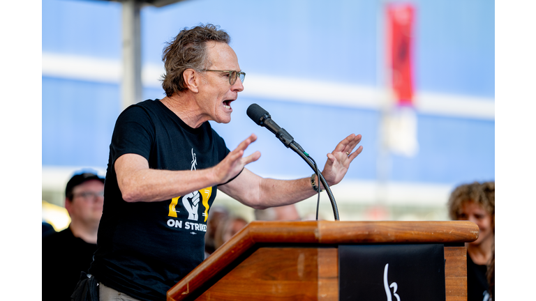 SAG-AFTRA Members Hold "Rock The City For A Fair Contract" Rally In Times Square