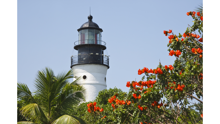 Key West lighthouse on a clear day