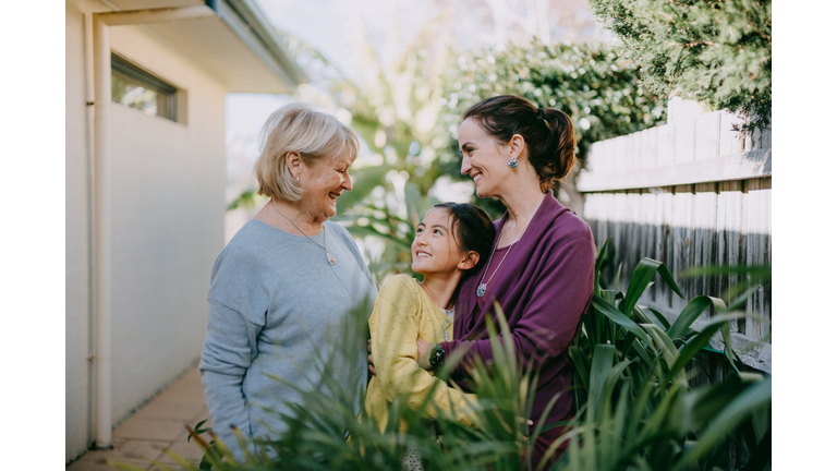 Happy three generation family, Melbourne, Australia