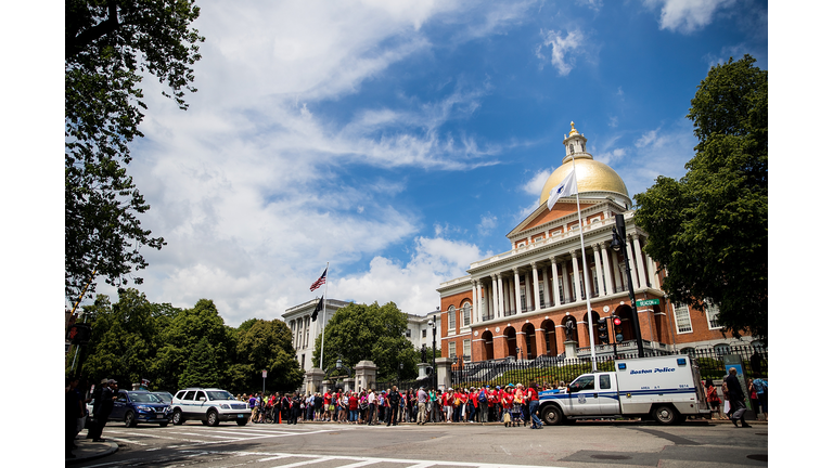 Abortion Rights And Pro-Life Groups Demonstrate At Massachusetts Statehouse Ahead Of "Roe Act" Hearing