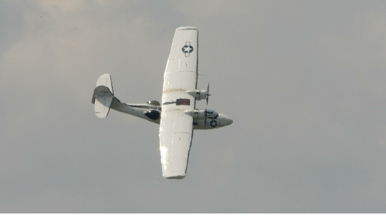 A catalina performs its flying display i