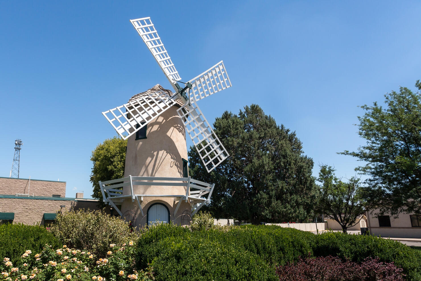 Holland Wilson windmill, now in the Emick's collections of the antique windmills. Located in the Lamar downtown, Colorado