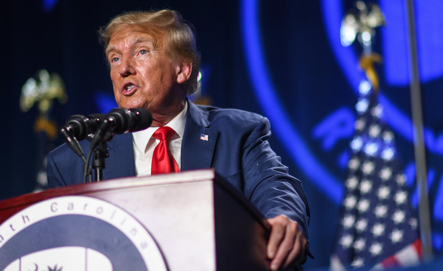 Former President Trump Speaks At The South Carolina GOP Silver Elephant Dinner In Columbia