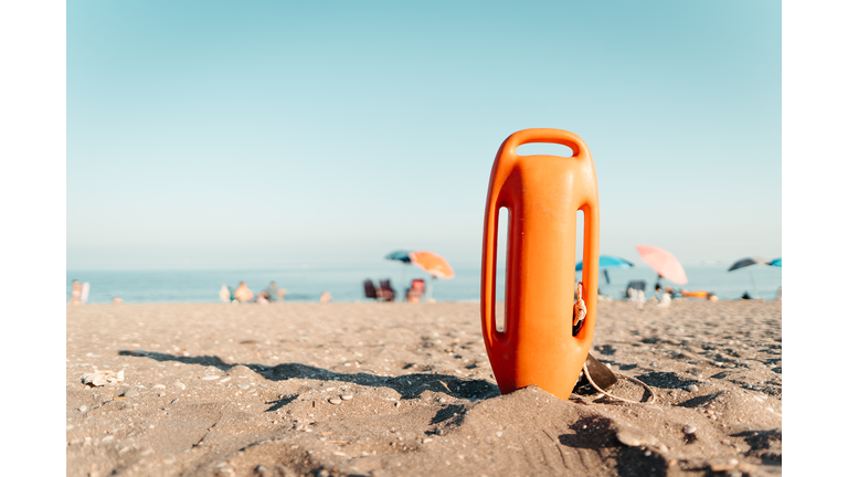 Lifeguard Buoy in the sand at the beach