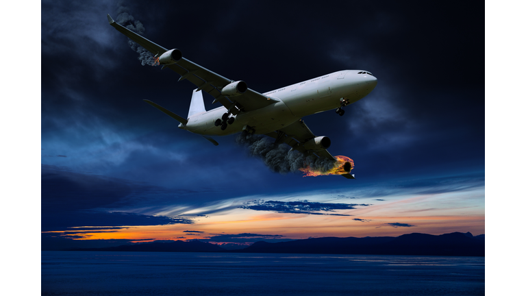 Cinematic Portrayal of Airplane With Engine Fire