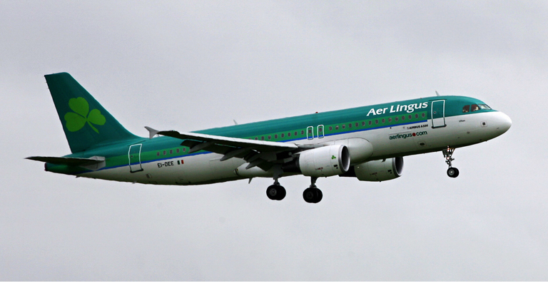 (FILES) An Aer Lingus jet comes in to la