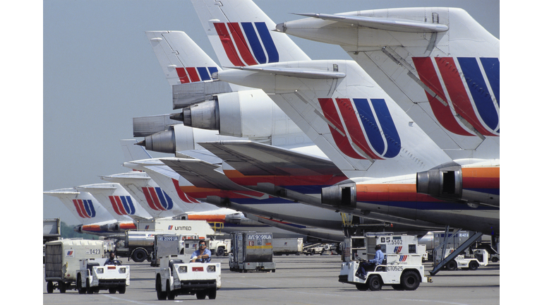 United Airlines Planes Parked at Flight Lines