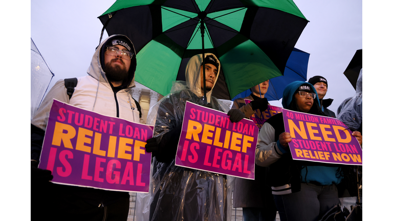 Student Loan Borrowers Gather At Supreme Court The Evening Before The Court Hears Two Cases On Student Loan Relief To State The Relief Is Legal And Needs To Happen Immediately