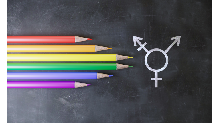 Transgender Symbol and Pencils With The Color of Lgbt Flag