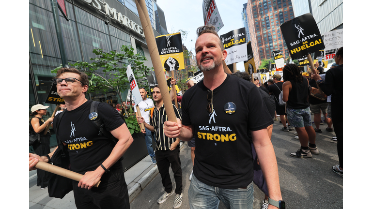 SAG-AFTRA And Writers Guild Strikers Picket On National Union Solidarity Day