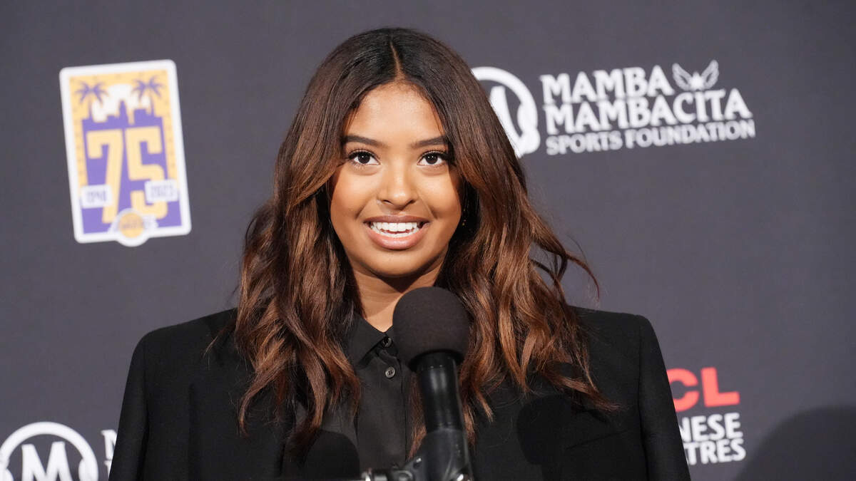 Los Angeles, United States . 01st Sep, 2023. Natalia Bryant before throwing  out the ceremonial first pitch before a Major League Baseball game at Dodger  Stadium on Friday, September 1, 2023 in