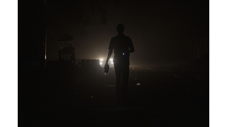 A man in the street during the load shedding