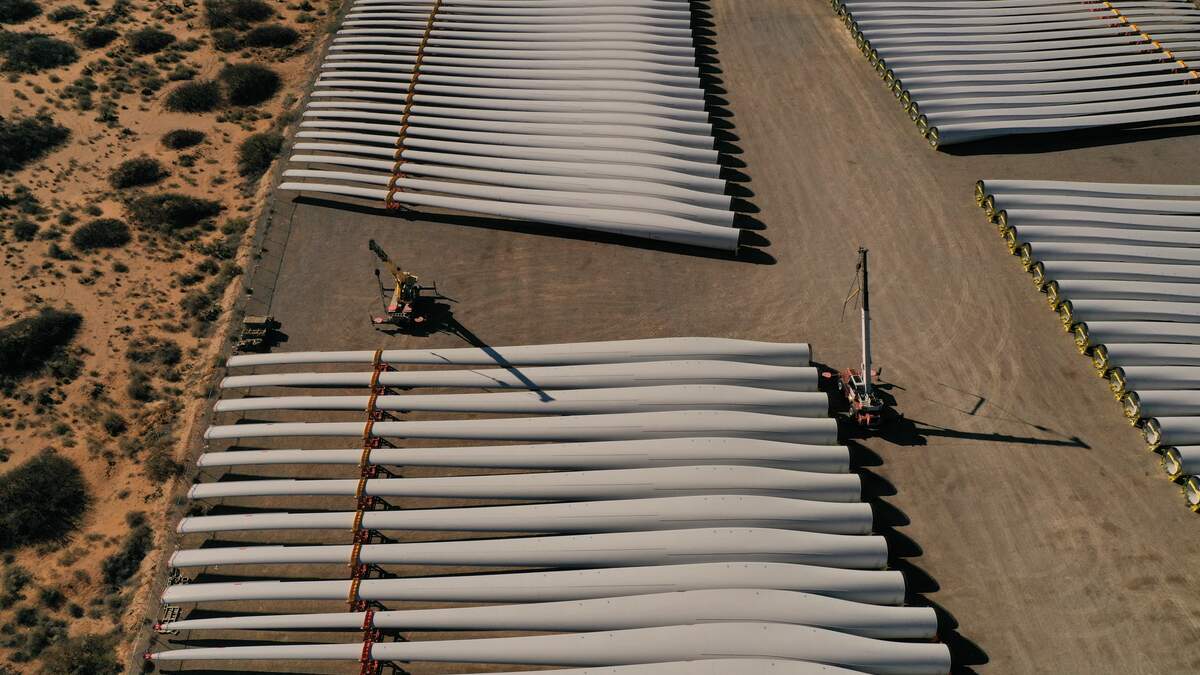 Green Scam West Texas Town "Graveyard" for Old Turbine Blades
