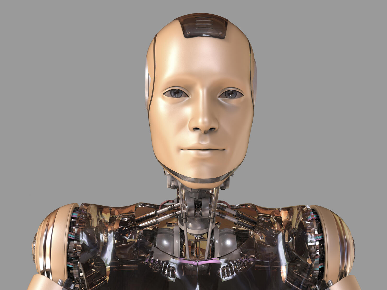 Futuristic humanoid robot, illustration