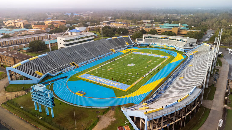 A.W. Mumford Stadium on the campus of Southern University and A&M College located in Baton Rouge, LA.