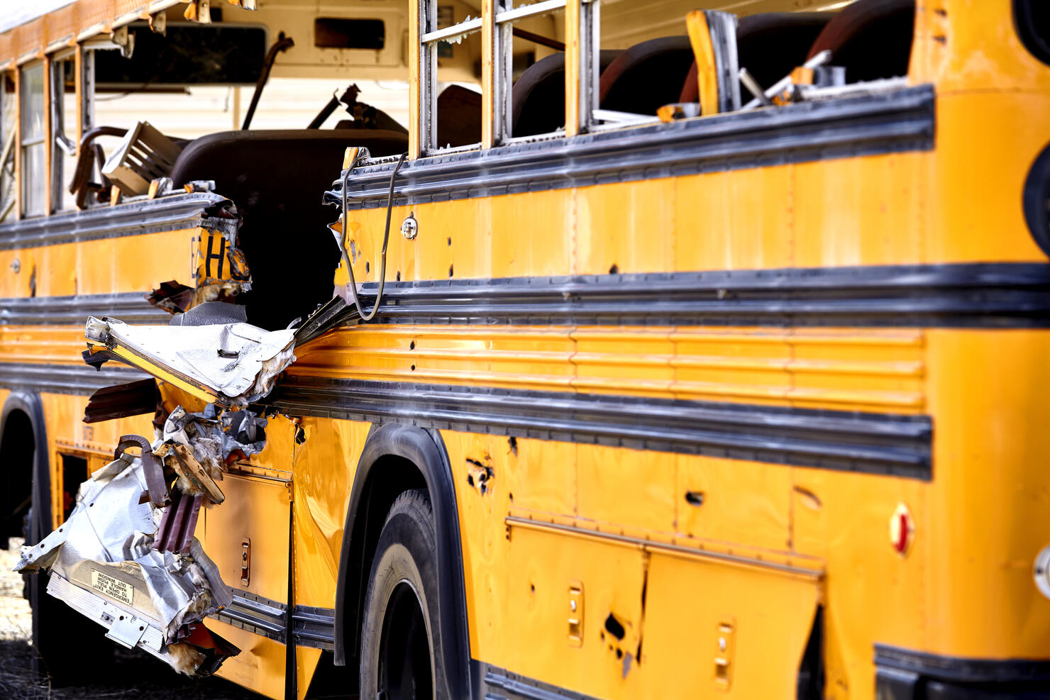 School Bus accident damage EMS Fire response