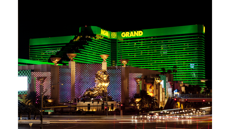 MGM Grand hotel casino in Las Vegas at night