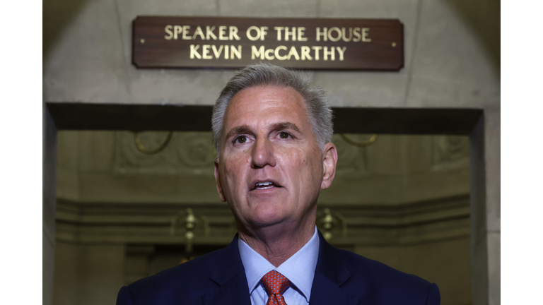 Speaker Kevin McCarthy Delivers A Statement At The U.S. Capitol