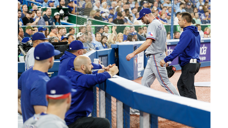 Rangers overcome Scherzer's early exit to beat Blue Jays 6-3