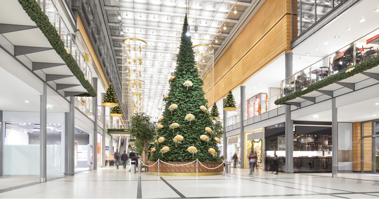 Shopping Mall with Christmas Tree