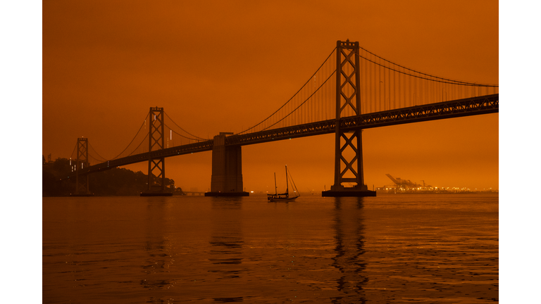 Wildfires Envelop San Francisco Bay Area In Dark Orange Haze