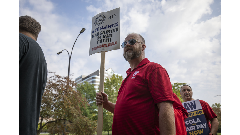 UAW Strikers Bring Picket Line Rally To Stellantis Headquarters In Auburn Hills