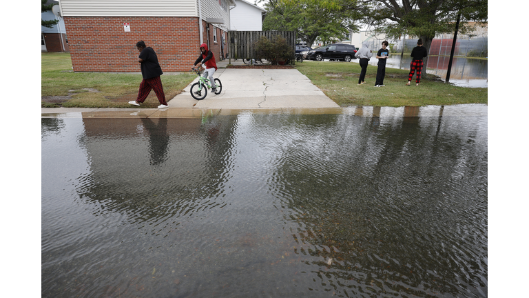 Tropical Storm System Brings Heavy Rain And Wind To Washington, D.C. Area