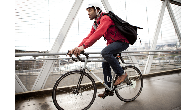 Bike Commuter in the city.