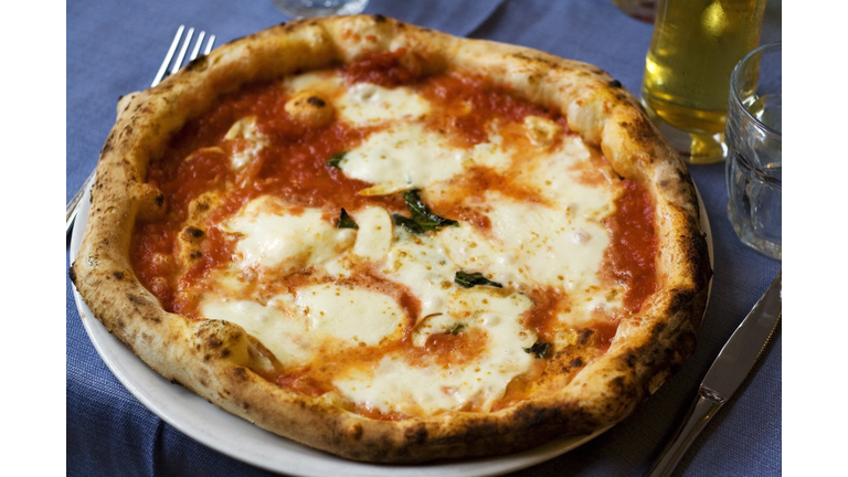 Authentic, Neapolitan margherita pizza